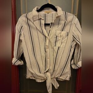 Striped White and Black Men's Shirt